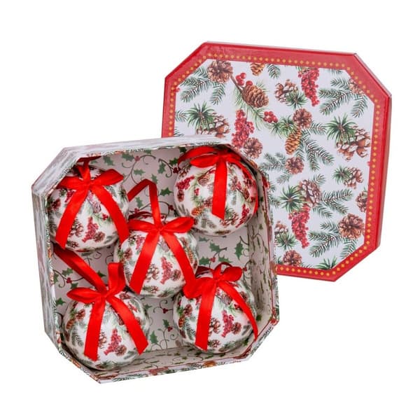 Julekuler Flerfarget Papir Polyfoam 7,5 x 7,5 x 7,5 cm (5 enheter)
