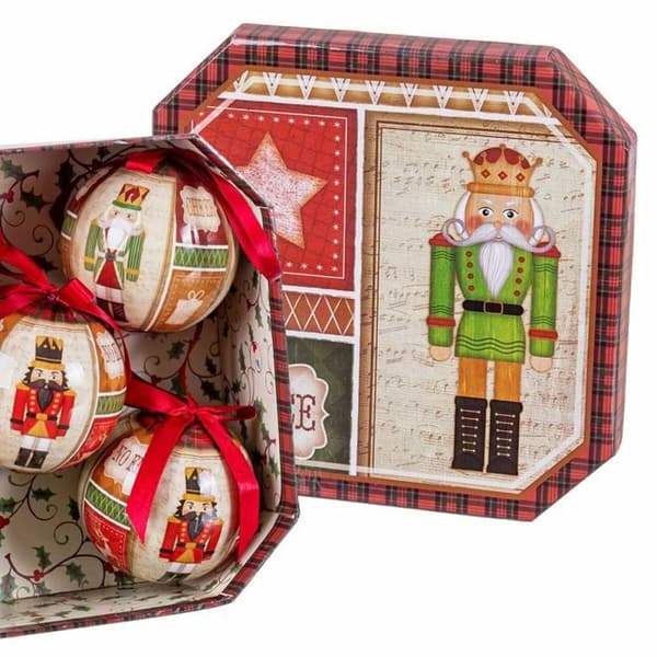 Julekuler Flerfarget Papir Polyfoam Nøtteknekker 7,5 x 7,5 x 7,5 cm (5 enheter)