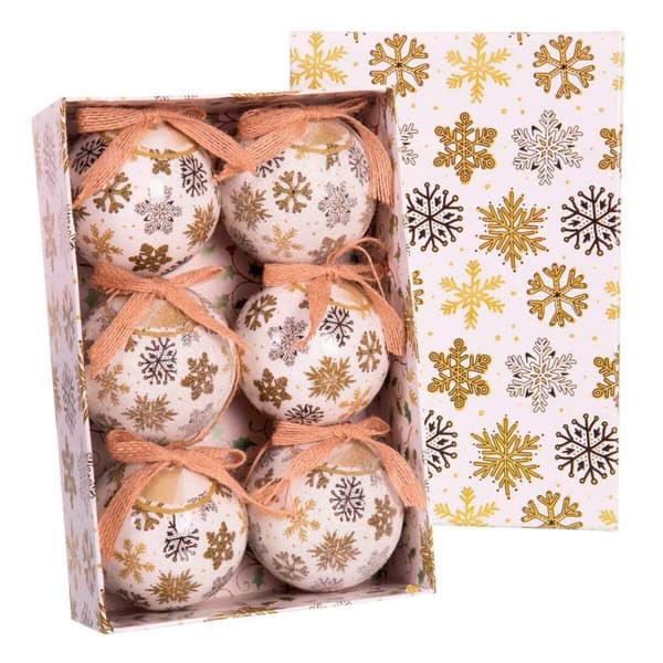 Julekuler Flerfarget Papir Polyfoam 7,5 x 7,5 x 7,5 cm (6 enheter)
