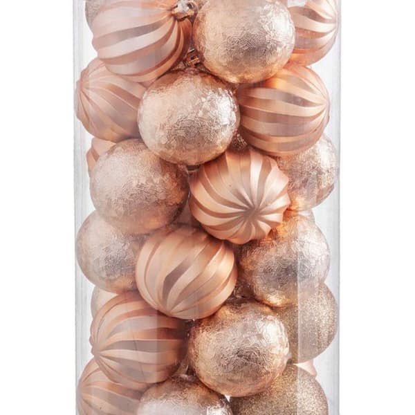 Julekuler Gyllen Plast 6 x 6 x 6 cm (30 enheter)