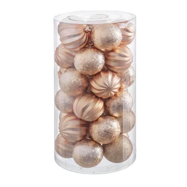 Julekuler Gyllen Plast 6 x 6 x 6 cm (30 enheter)