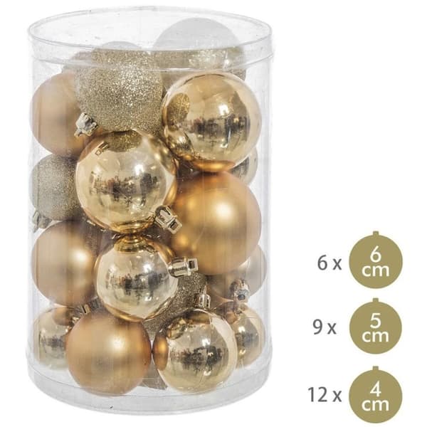 Julekuler Flerfarget Gyllen Plast Glitter 12,5 x 12,5 x 27 cm (27 enheter)