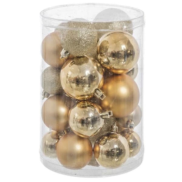 Julekuler Flerfarget Gyllen Plast Glitter 12,5 x 12,5 x 27 cm (27 enheter)
