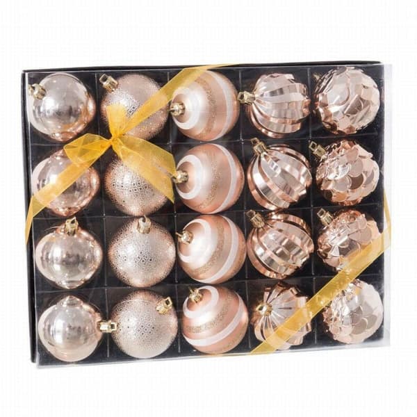 Julekuler Kopper Plast 6 x 6 x 6 cm (20 Deler) (20 enheter)