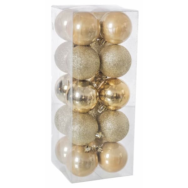 Julekuler Gyllen Plast 6 x 6 x 6 cm (20 Deler) (20 enheter)