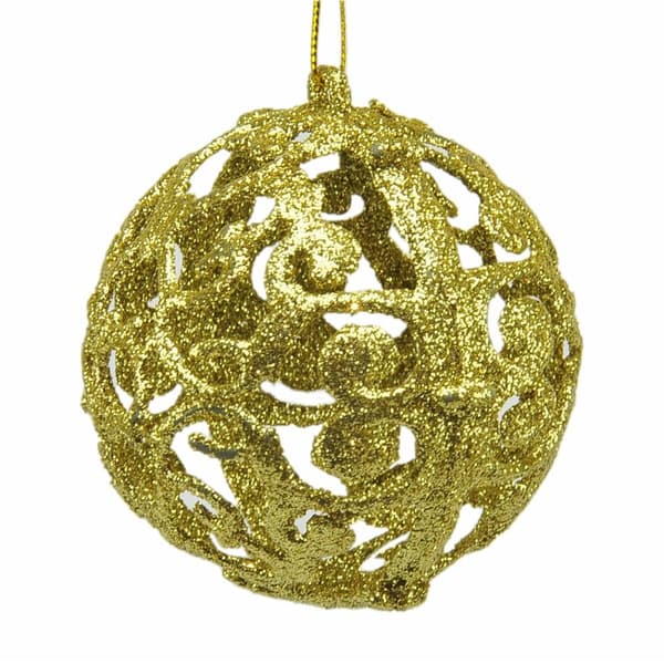 Julekuler Gyllen Plast 6 x 6 x 6 cm (12 enheter)
