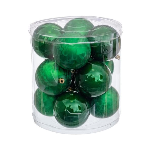 Julekuler Grønn Plast 8 x 8 x 8 cm (12 enheter)