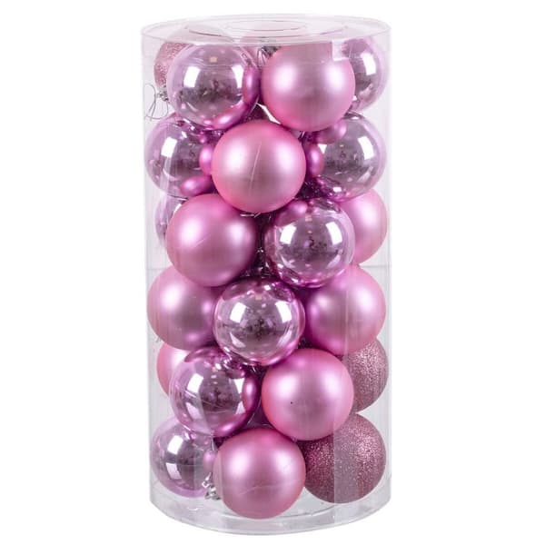 Julekuler Rosa Plast 6 x 6 x 6 cm (30 enheter)