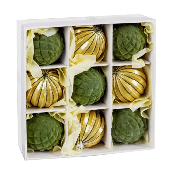 Julekuler Grønn Gyllen Plast 6 x 6 x 6 cm (9 enheter)