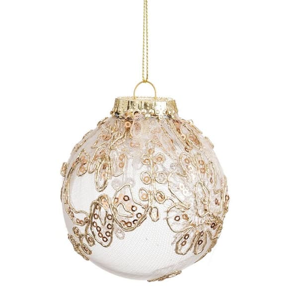 Julekuler Champagne Plast Tøy 8 x 8 x 8 cm (6 enheter)