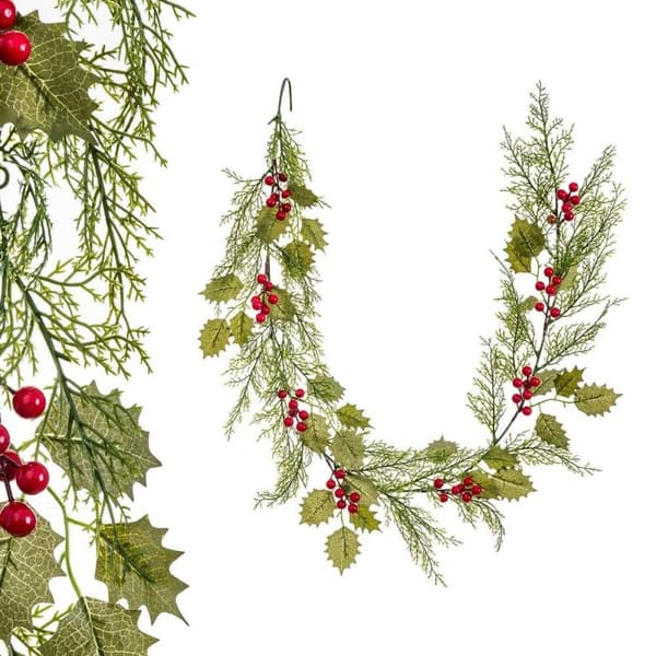 Julegirlander Rød Grønn Plast 130 cm