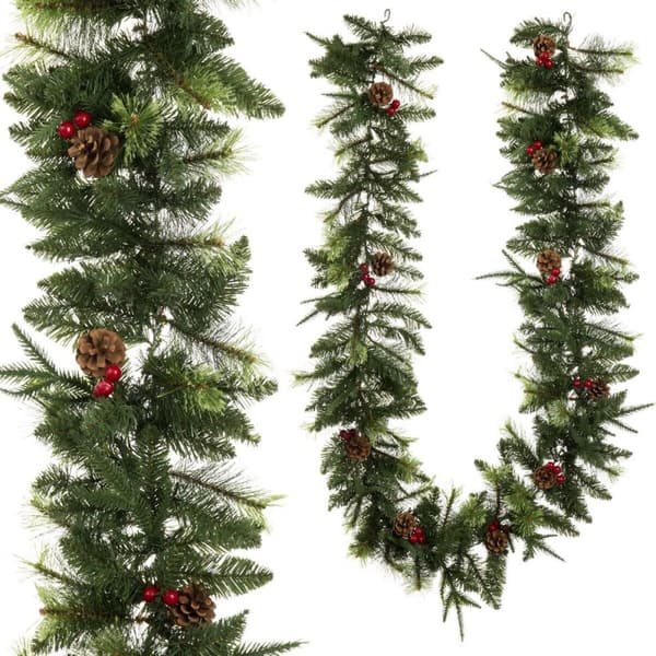 Julegirlander PVC Polyetylen Rød Grønn Naturell Ananas 270 x 30 x 7 cm
