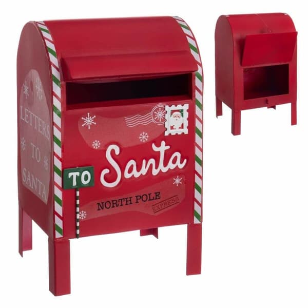 Joulukuusenpallo Punainen Metalli Postilaatikko 20,5 x 18,5 x 33,5 cm