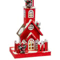 Miniatyrbilde 3 av 4: Julekule Rød Tre Hus 17 x 18 x 56 cm