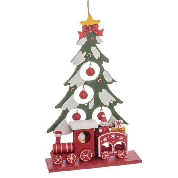 Julekule Flerfarget Tre MDF Juletre 20 x 12 x 4 cm