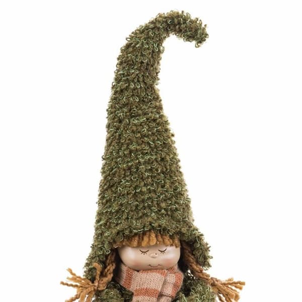 Julekule Brun Grønn Polyresin Tøy Jente 13 x 12 x 41 cm
