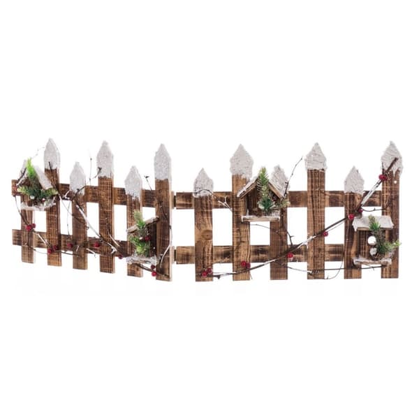 Julekule Flerfarget Naturell Tre Plast Gjerde 98 x 30 x 1,5 cm