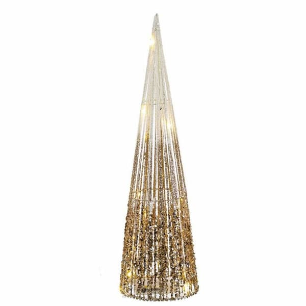 Julekule Gyllen Metall 16 x 16 x 60 cm (3 enheter)