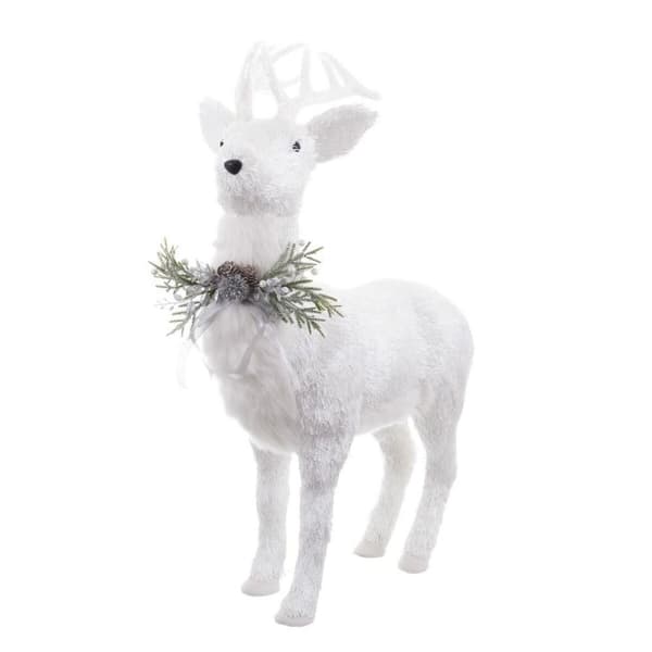 Julekule Hvit Polyfoam Hjort 73 x 33 x 108 cm