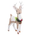 Miniatyrbilde 1 av 2: Julekule Hvit Naturell Fiber Polyfoam Hjort 20 x 11 x 41 cm