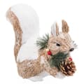 Miniatyrbilde 1 av 2: Julekule Hvit Naturell Fiber Polyfoam Ekorn 25 x 10 x 17 cm