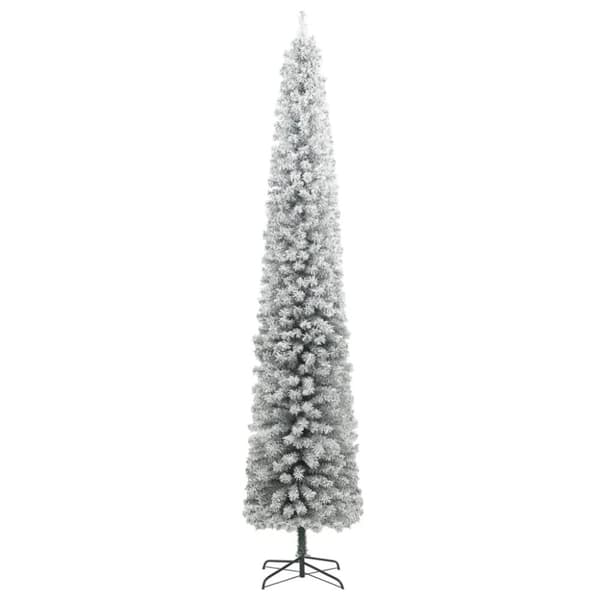 vidaXL Smal julgran med stativ och snö 270 cm PVC