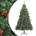 Miniatyrbillede 1 af 9: vidaXL kunstigt juletræ med grankogler og bær 240 cm hængslet