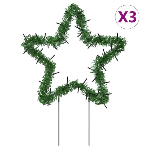 vidaXL Jouluvalokoriste maapiikeillä 3 kpl 50 LED-valoa 29 cm