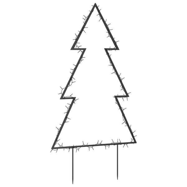 vidaXL juledekoration med jordspyd juletræsfigur 115 LED'er 90 cm