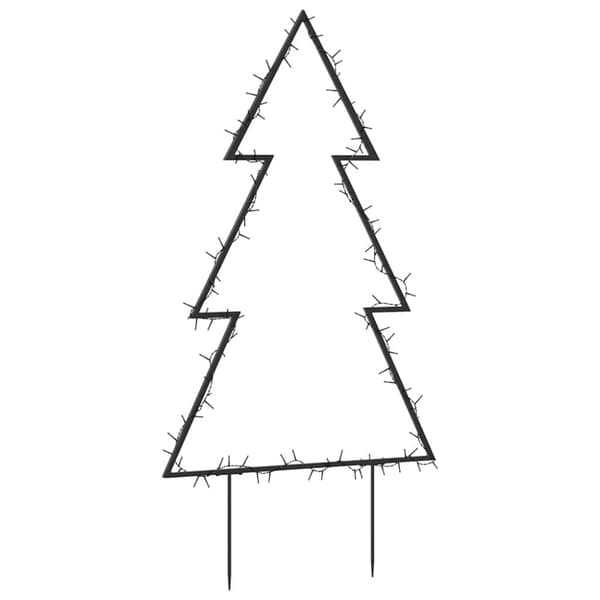 vidaXL juledekoration med jordspyd juletræsfigur 115 LED'er 90 cm
