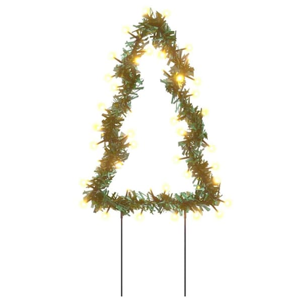 vidaXL Joulukuusi valokoriste maapiikeillä 3 kpl 50 LED-valoa 30 cm