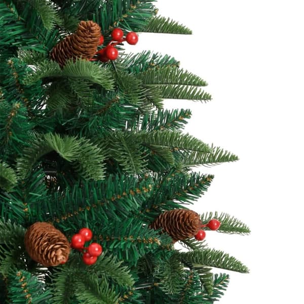 vidaXL Tekojoulukuusi saranoilla, kävyillä ja marjoilla 150 cm