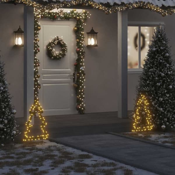 vidaXL Julelysdekorasjon med plugger tre 80 LEDs 60 cm