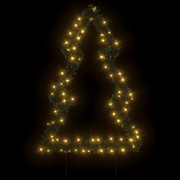 vidaXL Joulukuusi valokoriste maapiikeillä 80 LED-valoa 60 cm