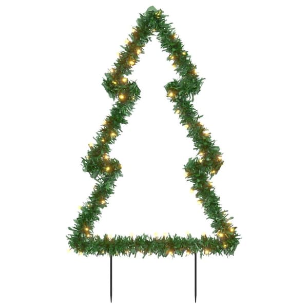 vidaXL Joulukuusi valokoriste maapiikeillä 80 LED-valoa 60 cm
