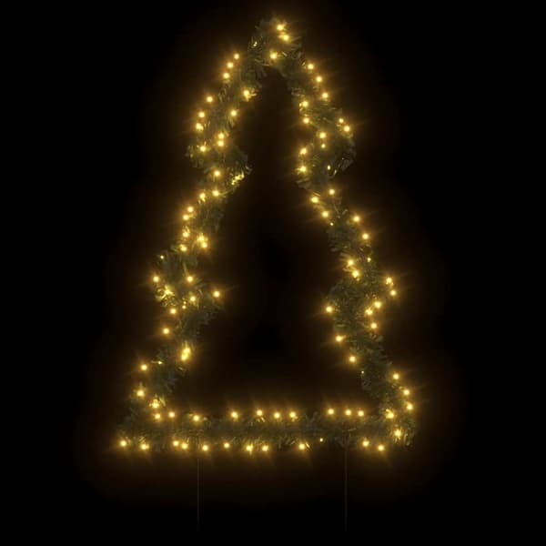 vidaXL Joulukuusi valokoriste maapiikeillä 115 LED-valoa 90 cm