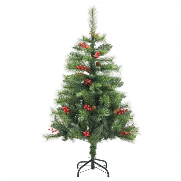 vidaXL Tekojoulukuusi saranoilla, kävyillä ja marjoilla 150 cm