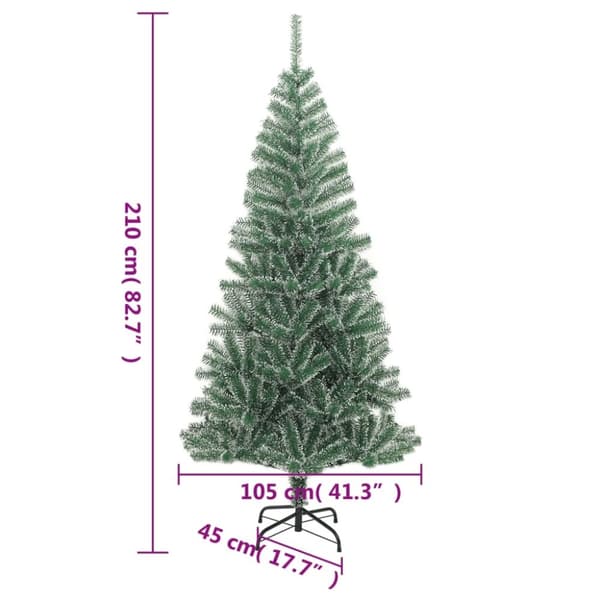 vidaXL Plastgran med snö grön 210 cm