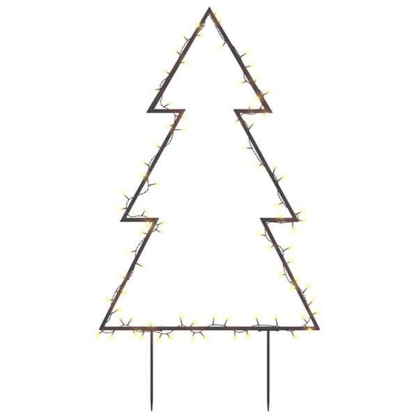 vidaXL Julelysdekorasjon med plugger tre 80 LEDs 60 cm
