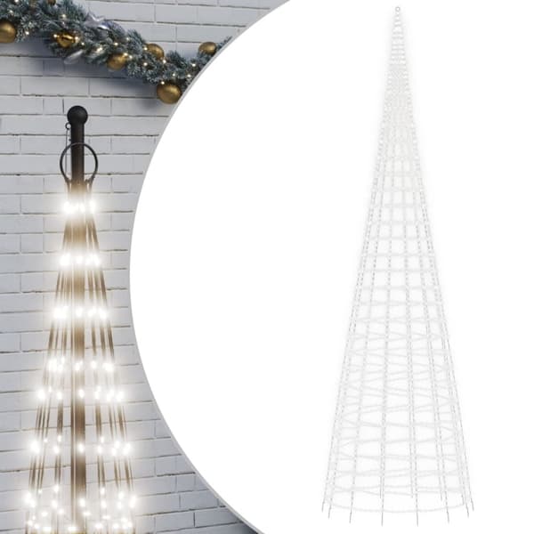 vidaXL Julbelysning till flaggstång 3000 LEDs kallvit 800 cm