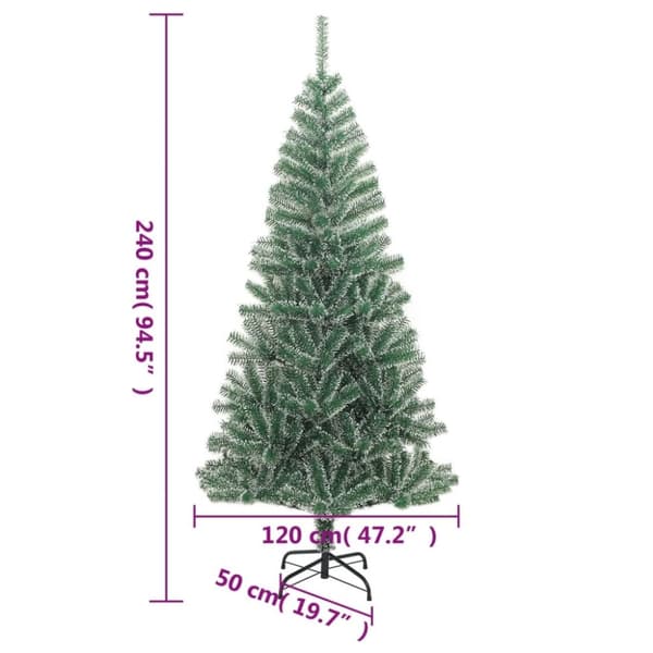 vidaXL Tekojoulukuusi lumihuurteella vihreä 240 cm