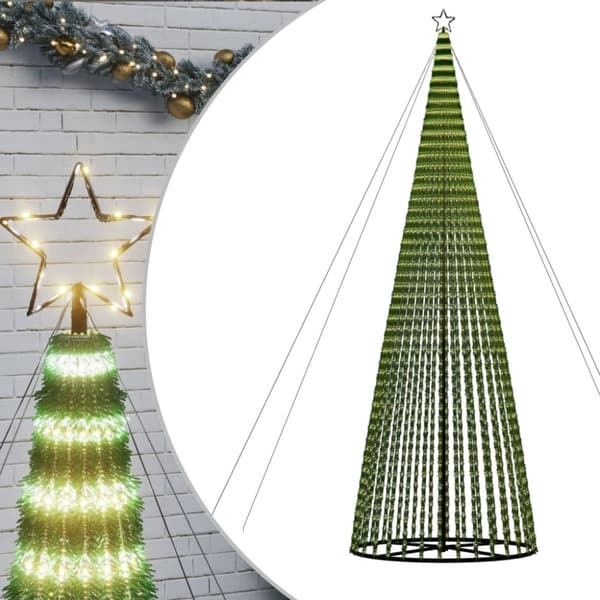 vidaXL LED joulukuusi 1544 lämpimän valkoista LED-valoa 500 cm