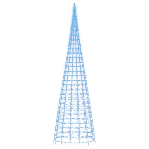 vidaXL LED joulukuusi lipputankoon 3000 sinistä LED-valoa 800 cm