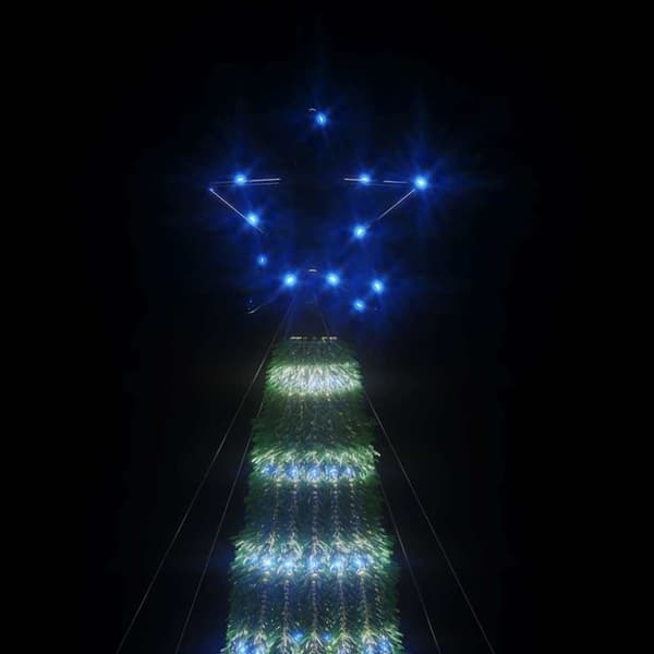 vidaXL Julgranskon 275 LEDs blå 180 cm