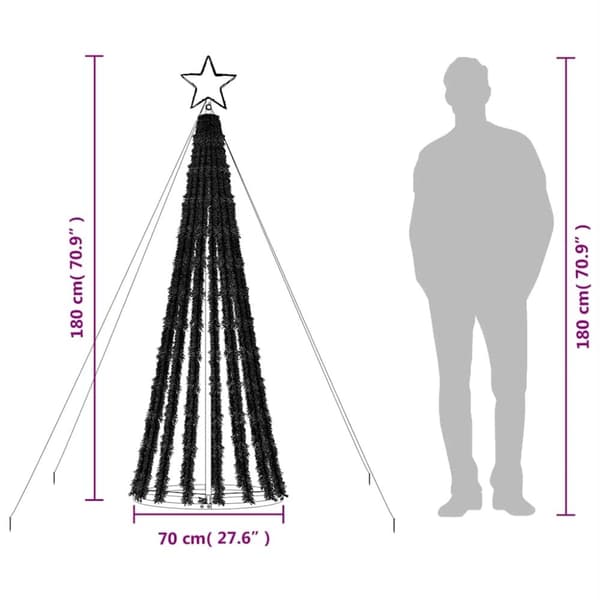 vidaXL Julgranskon 275 LEDs blå 180 cm