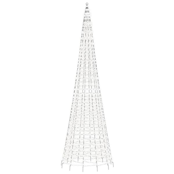 vidaXL LED julgran på flaggstång 1534 LEDs kallvit 500 cm