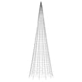 Miniatyrbild 5 av 11: vidaXL LED julgran på flaggstång 1534 LEDs kallvit 500 cm