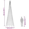 Miniatyrbild 10 av 11: vidaXL LED julgran på flaggstång 1534 LEDs kallvit 500 cm