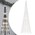 Miniatyrbild 1 av 11: vidaXL LED julgran på flaggstång 1534 LEDs kallvit 500 cm