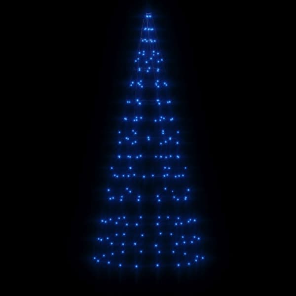 vidaXL Julbelysning till flaggstång 200 LEDs blå 180 cm